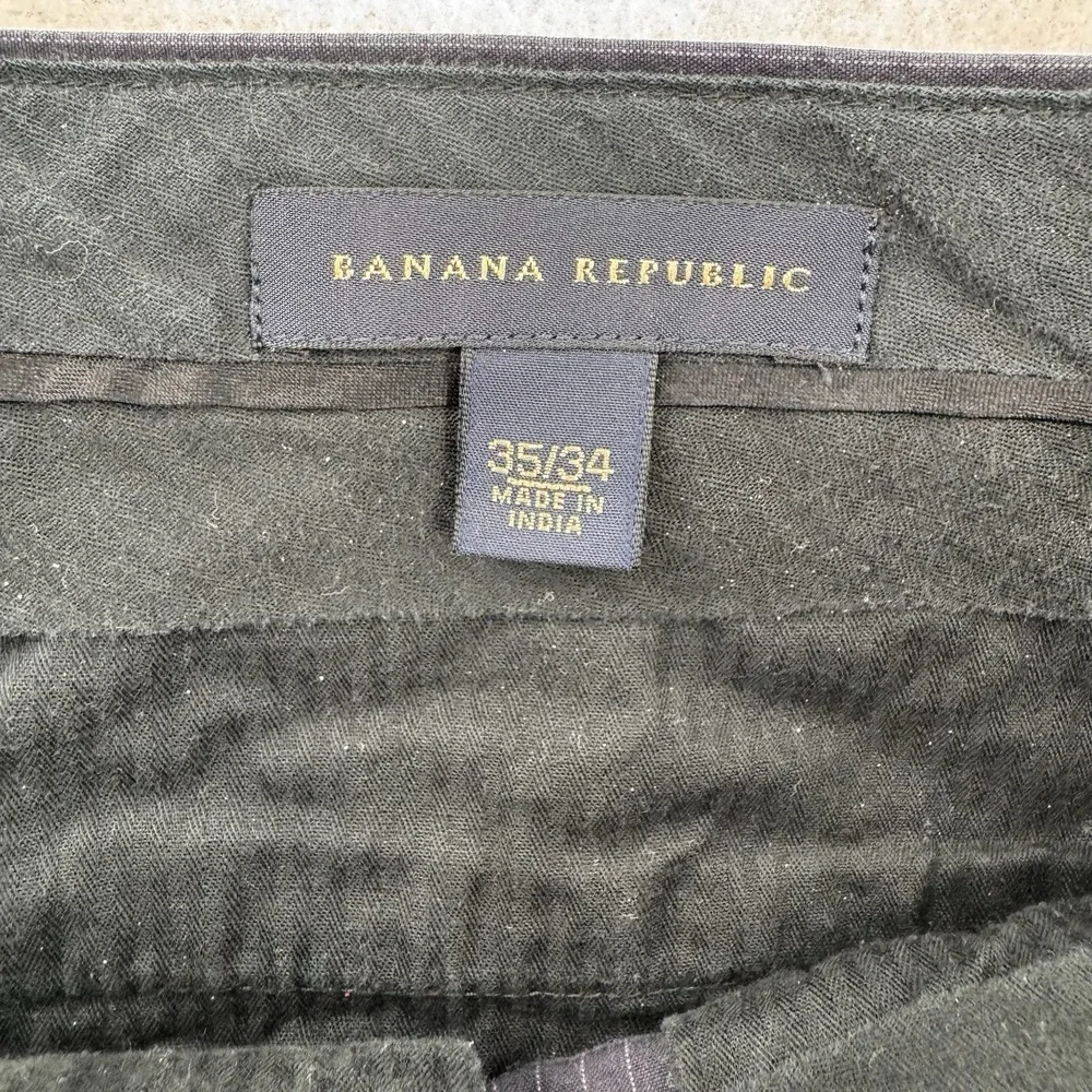 Banana Republic Pants Mens 35x34 Blue Pinstripe Dress Trousers‎ Straight Leg